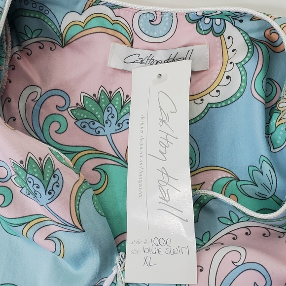 Nwt Carlton Hall blue swirl zip front night gown - Picture 4 of 11